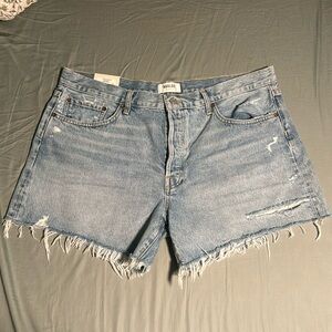 AGOLDE Parker Jean Shorts Size 34 Light Blue Cut Off Denim A9010-811. New W/Tags